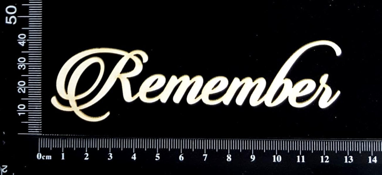 Sandscript Word - Remember - White Chipboard