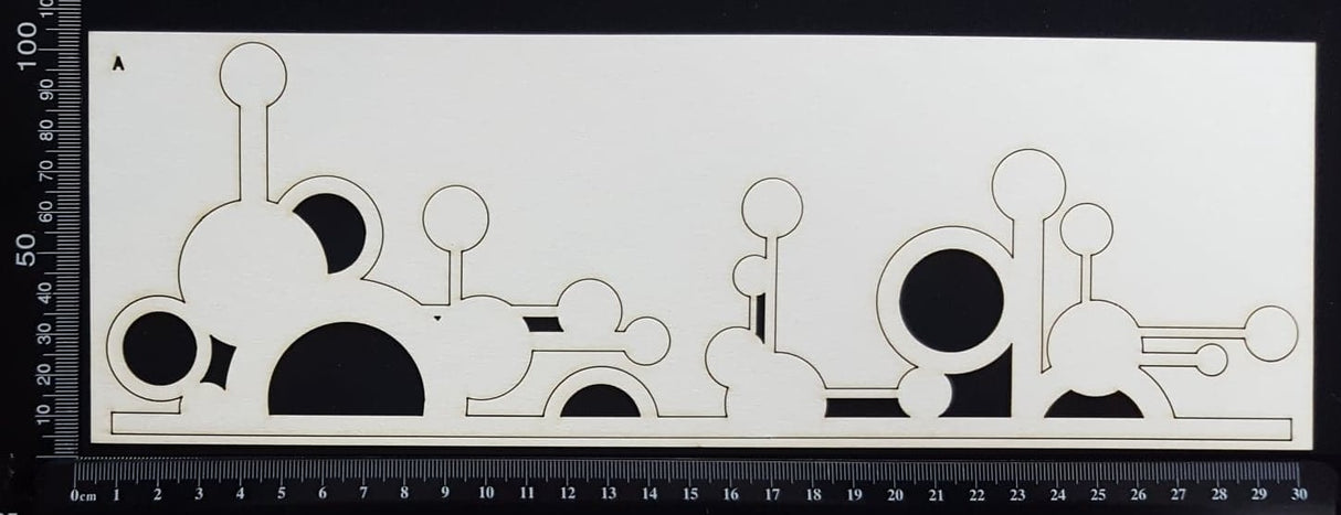 Retro Border - A - Large - White Chipboard