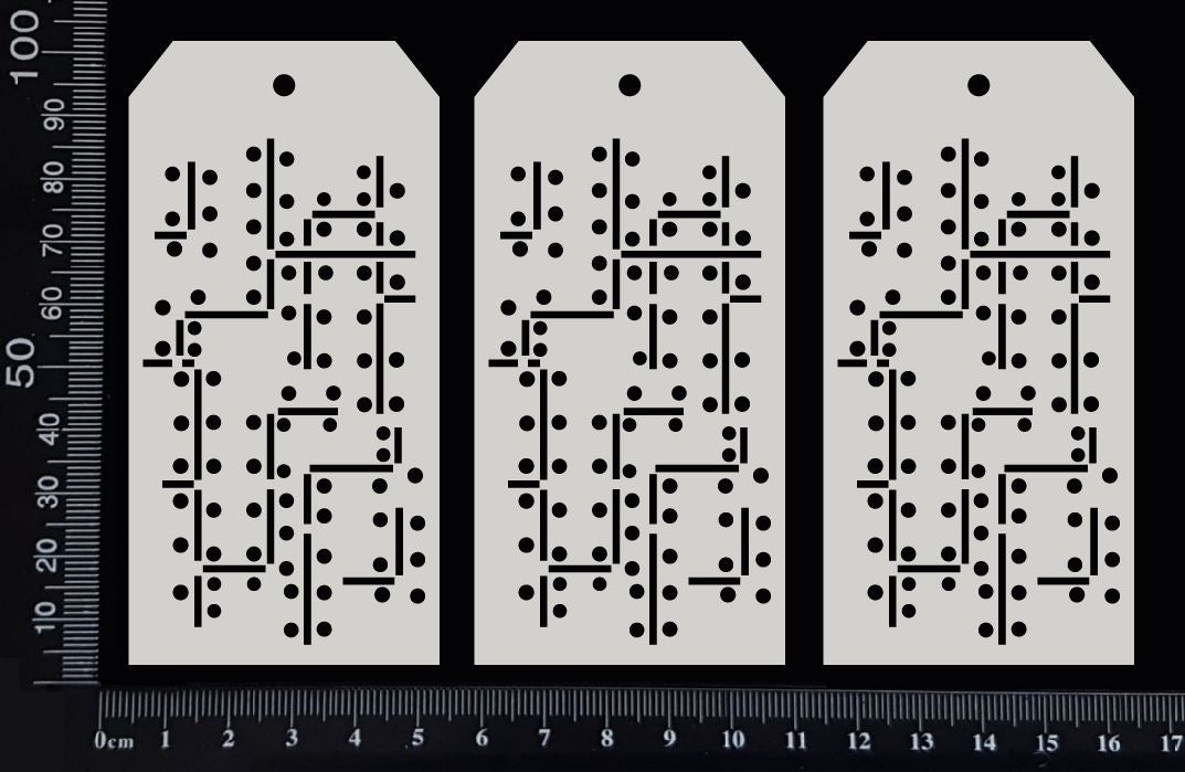 Riveted Tags Set - AA - Small - White Chipboard