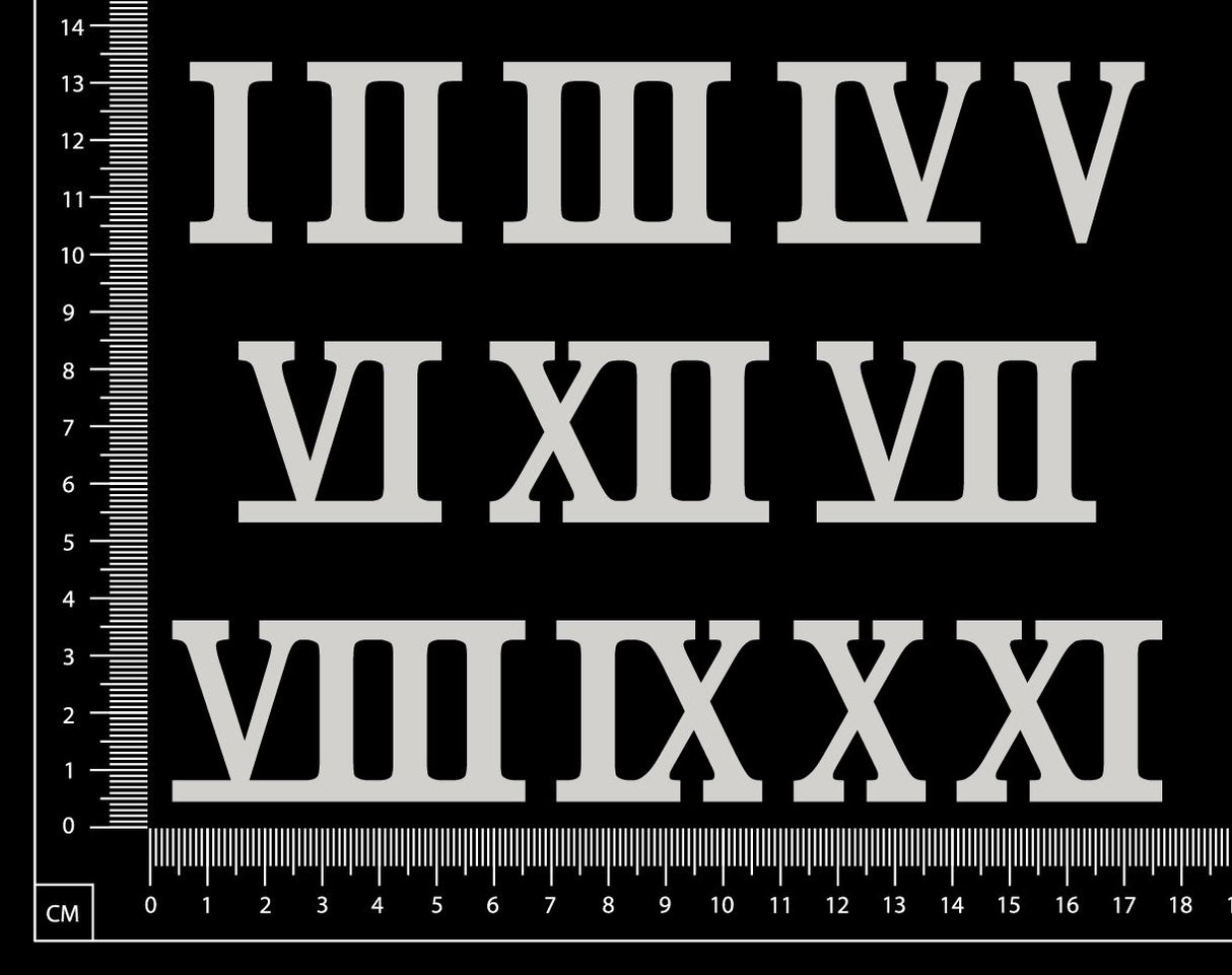 Roman Numerals - White Chipboard