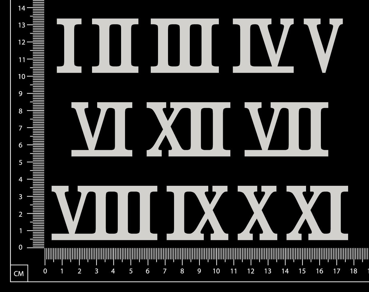 Roman Numerals - White Chipboard