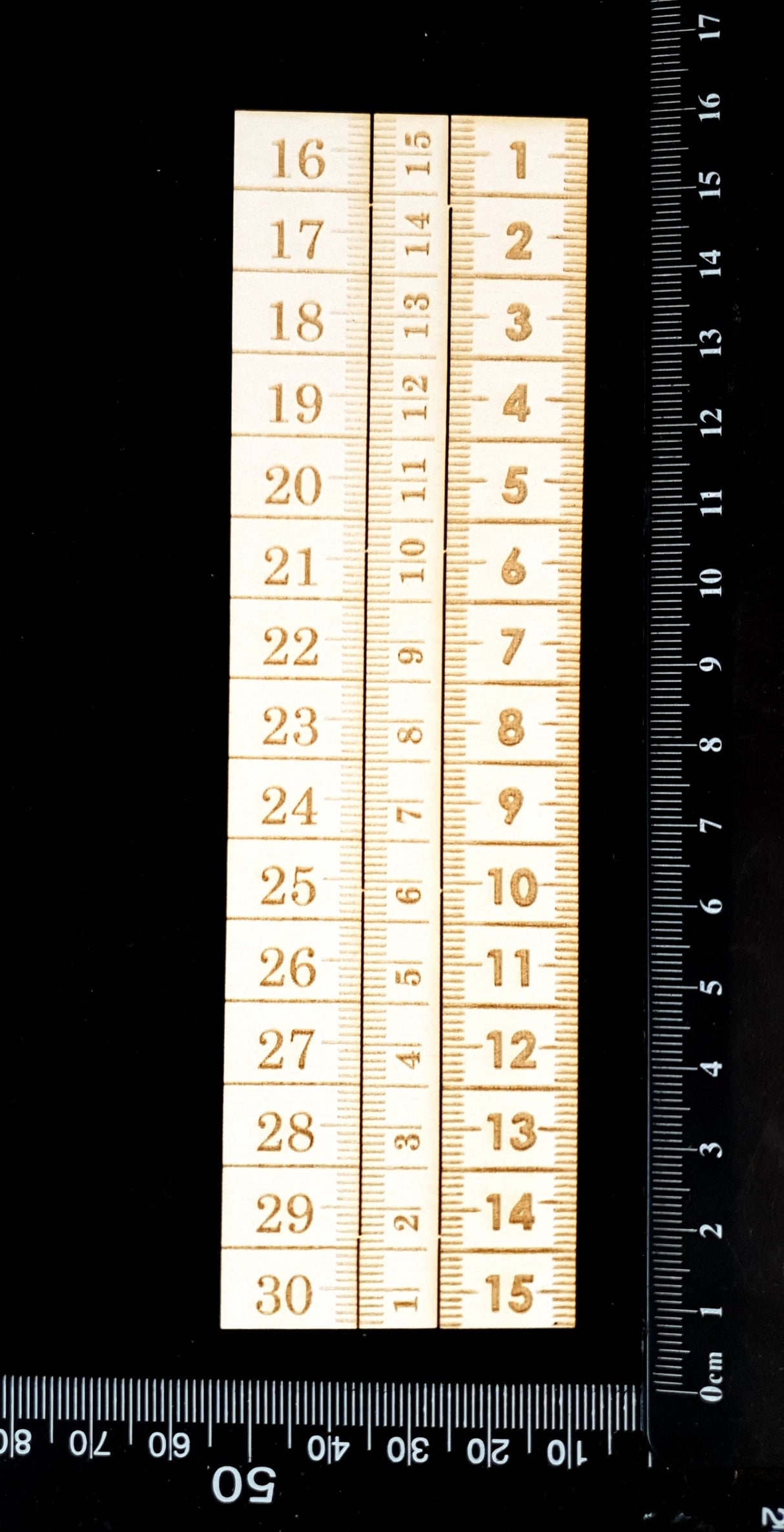 Laser Engraved Ruler Pieces - White Chipboard