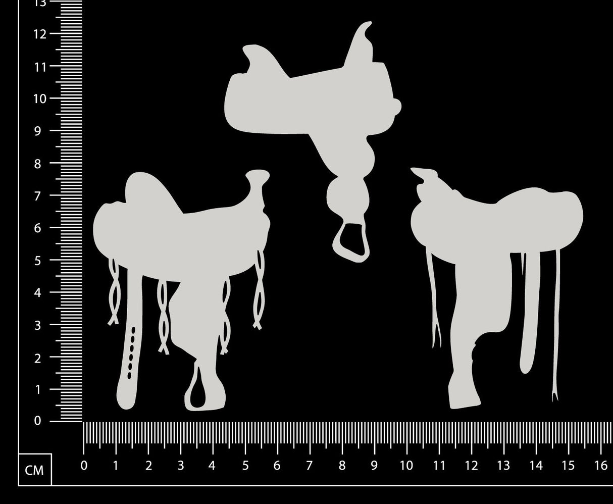 Saddles Set - A - White Chipboard