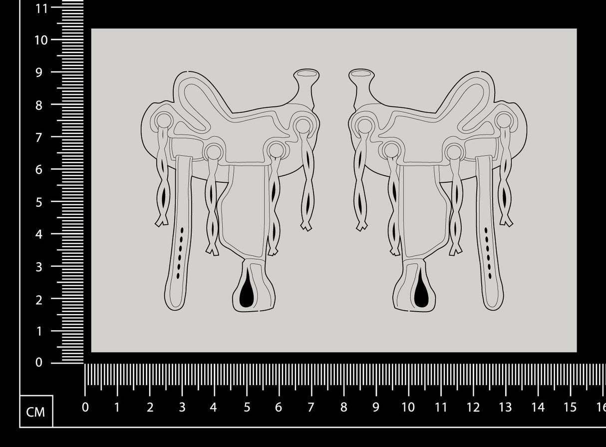 Saddles Set - B - White Chipboard