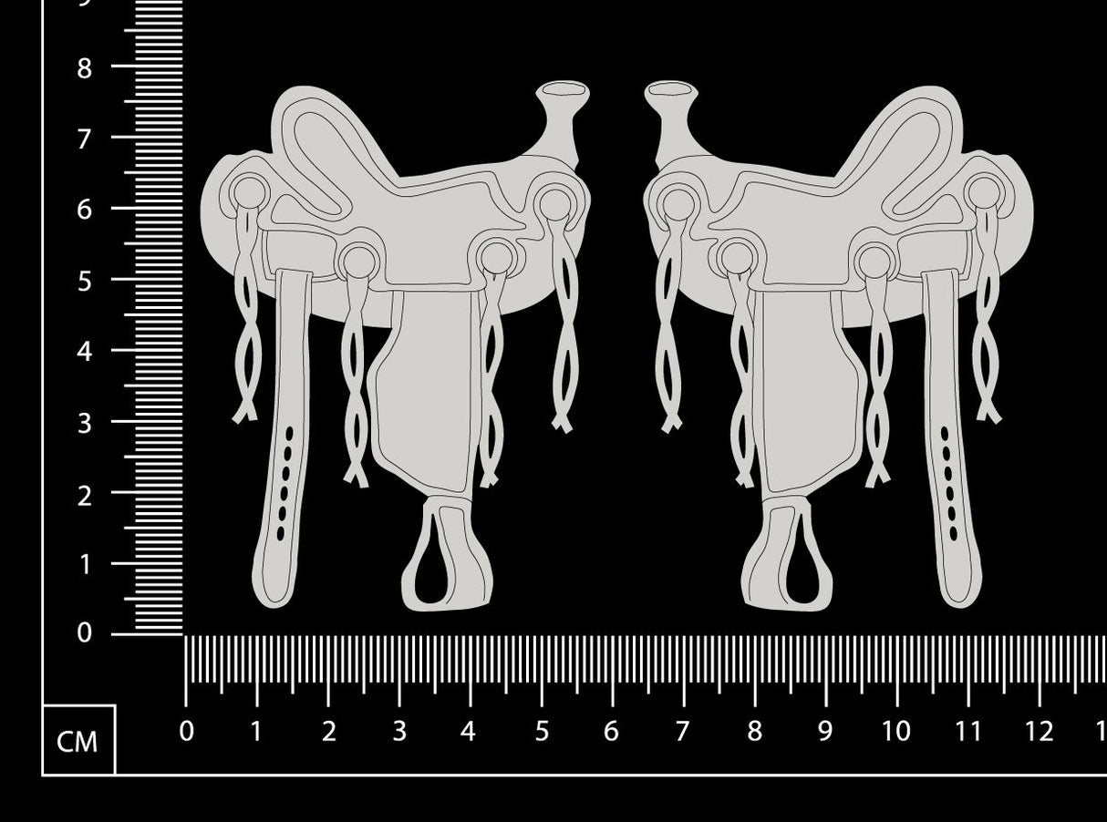 Saddles Set - B - White Chipboard