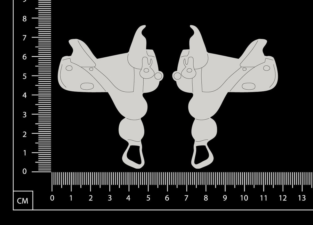 Saddles Set - C - White Chipboard