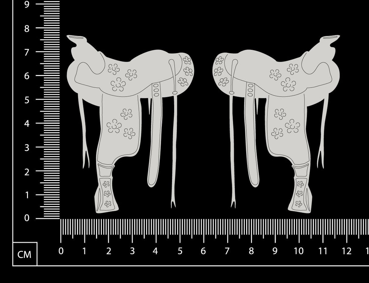 Saddles Set - D - White Chipboard