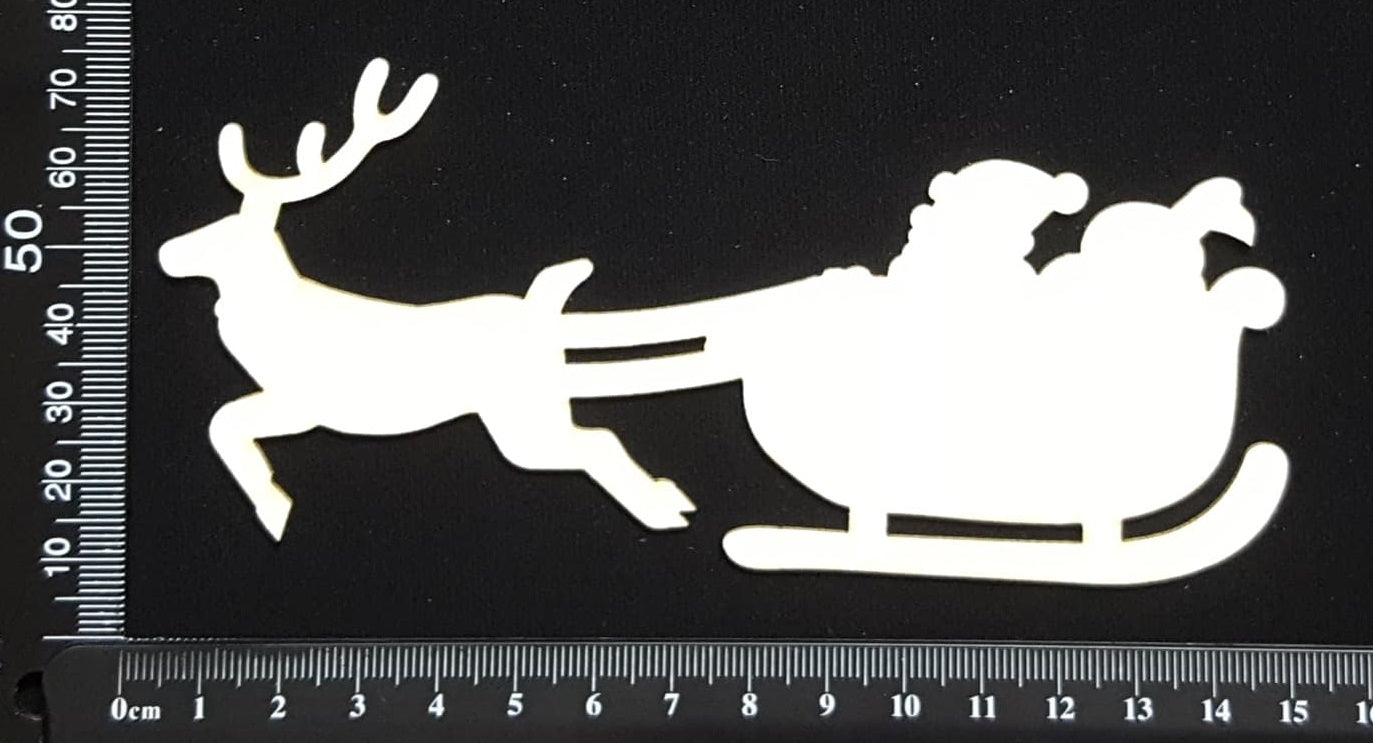 Santa's Sleigh - A - White Chipboard