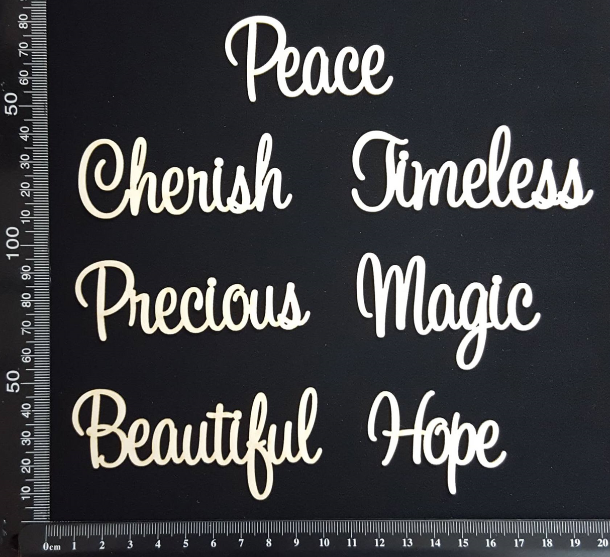 Sapphire Word Set - E - White Chipboard