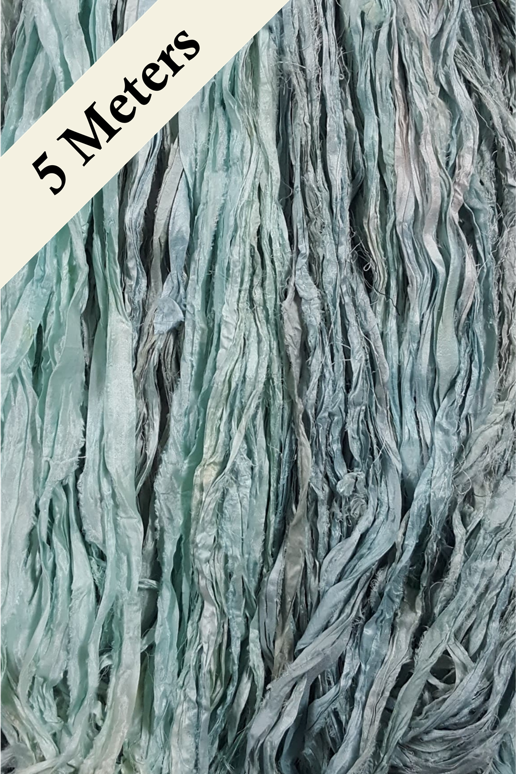 Reclaimed Sari Silk Ribbon - Spearmint - 5m Pack