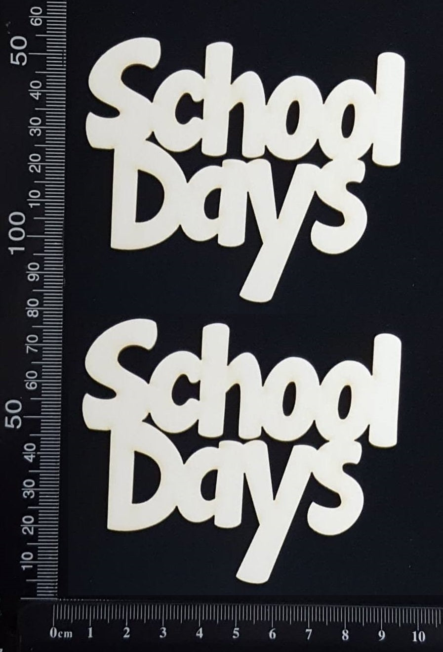 School Days - Set of 2 - Small - White Chipboard