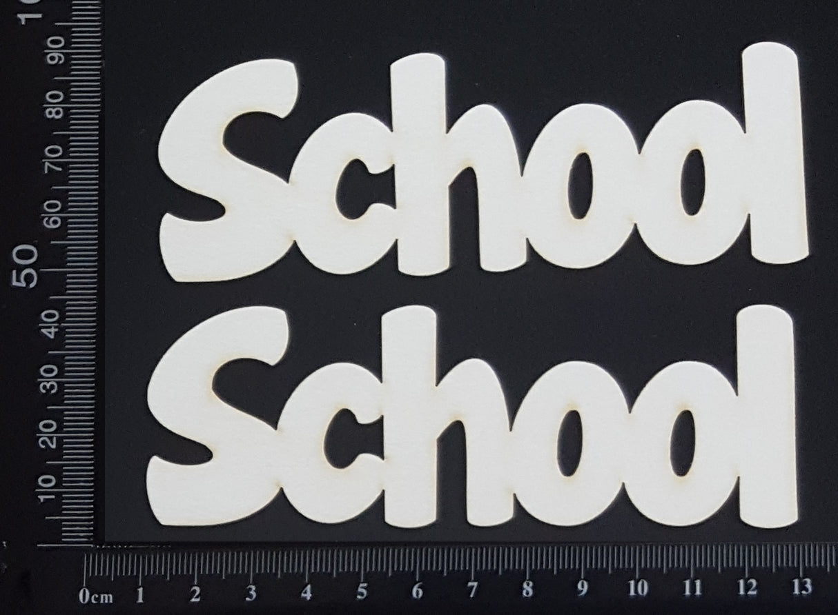 School - Set of 2 - White Chipboard