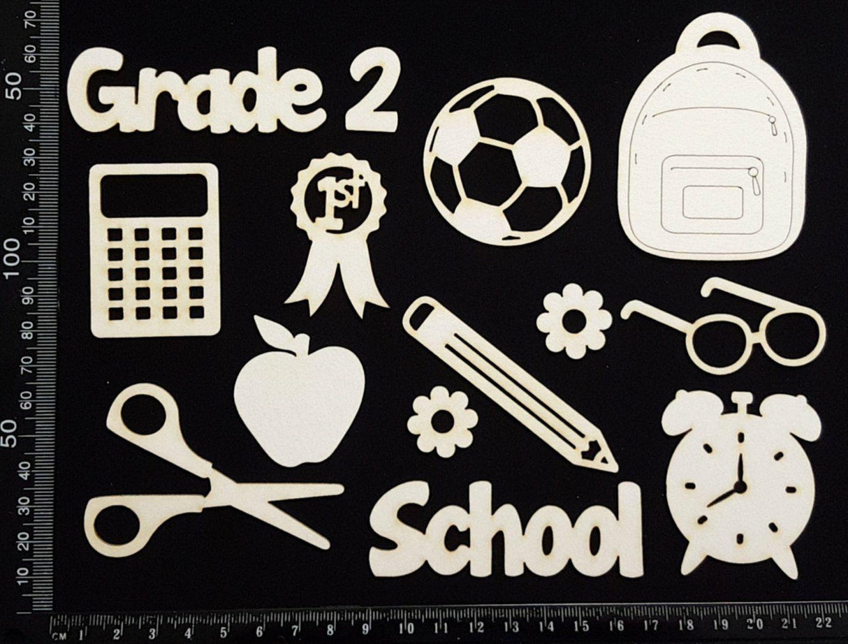 School Elements - Grade 2 - White Chipboard