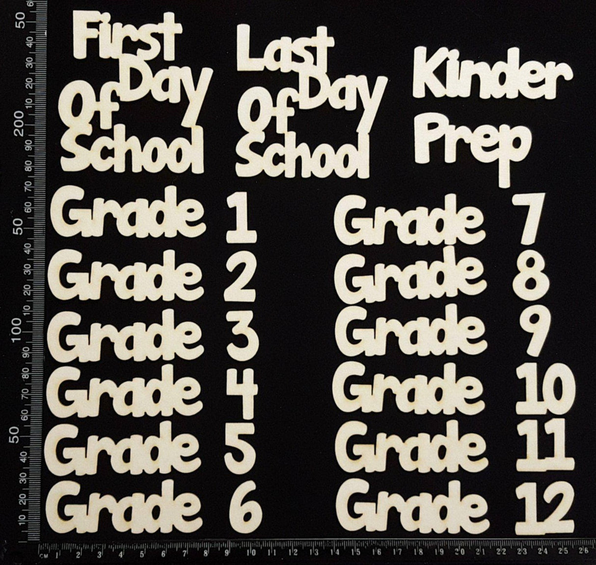 School Elements - Set A - Grades - White Chipboard