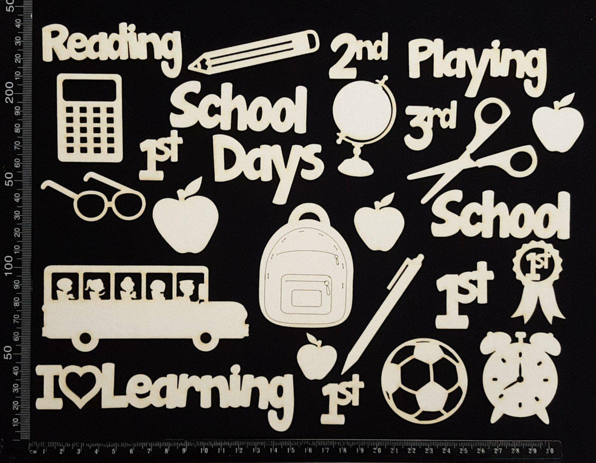 School Elements - Set B - White Chipboard