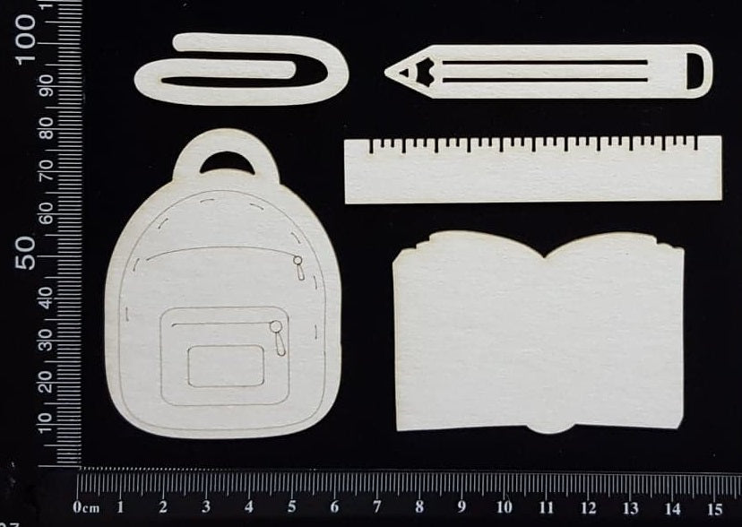 School Elements - Set D - White Chipboard