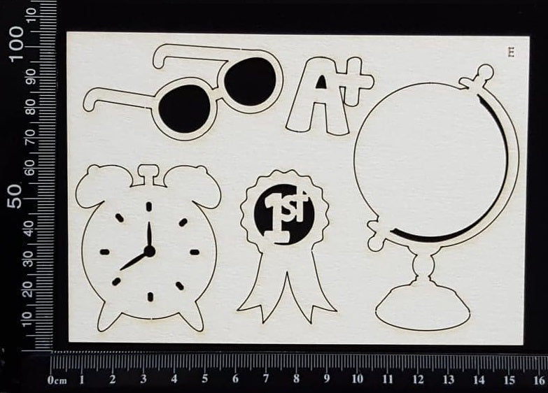 School Elements - Set E - White Chipboard