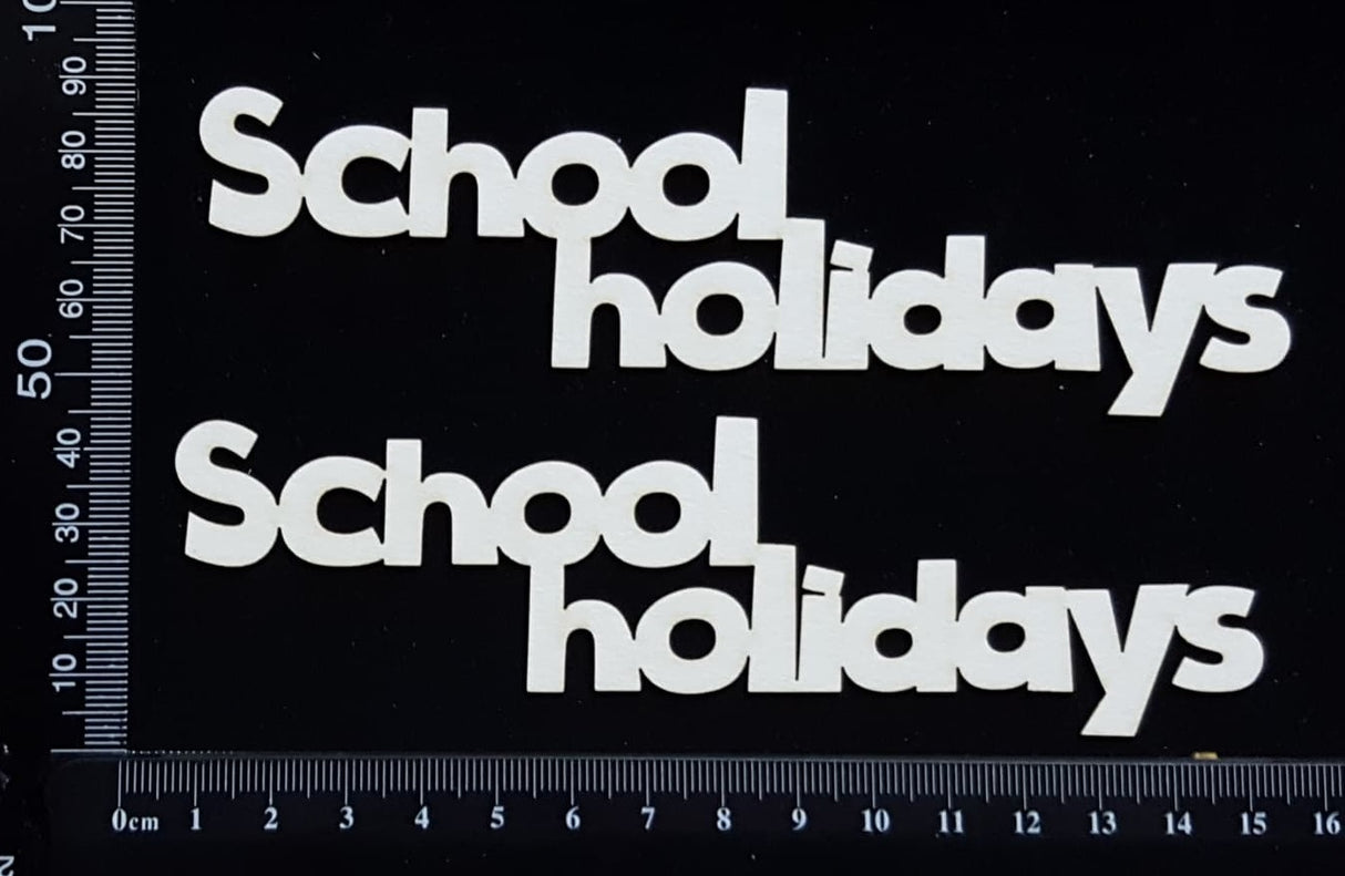 School Holidays - B - Set of 2 - White Chipboard