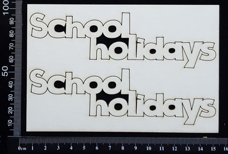 School Holidays - B - Set of 2 - White Chipboard