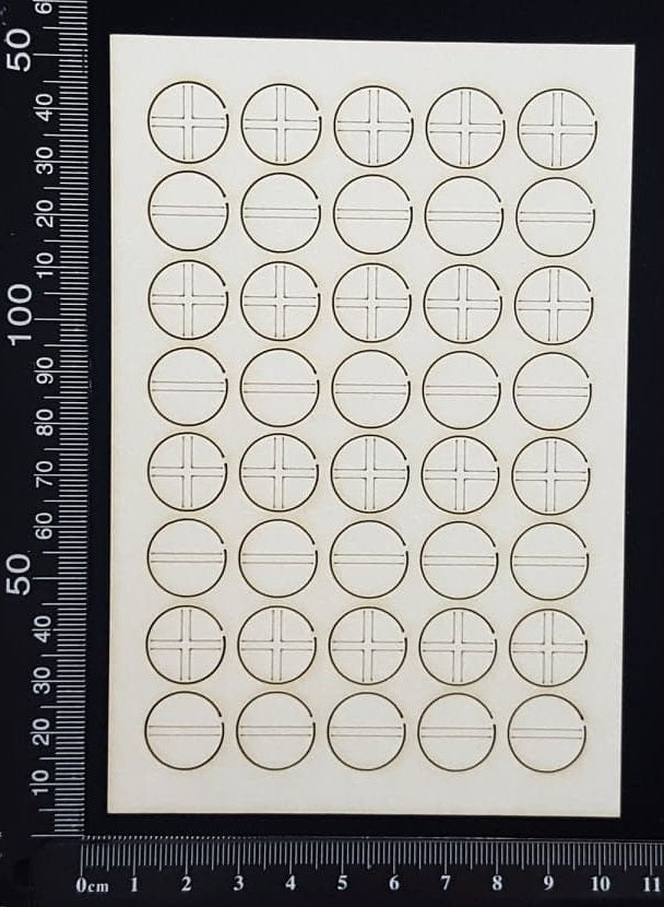 Screw Heads - White Chipboard