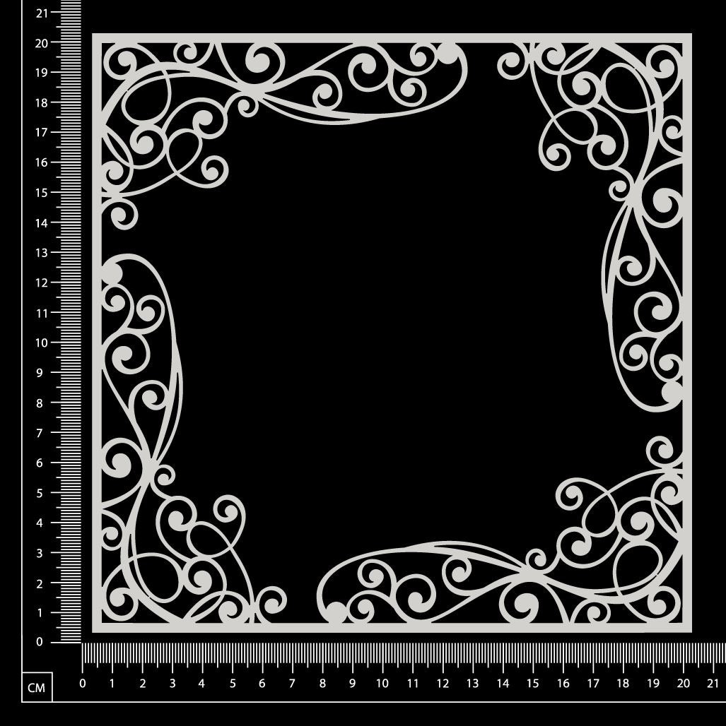 Scroll Flourish Frame - White Chipboard