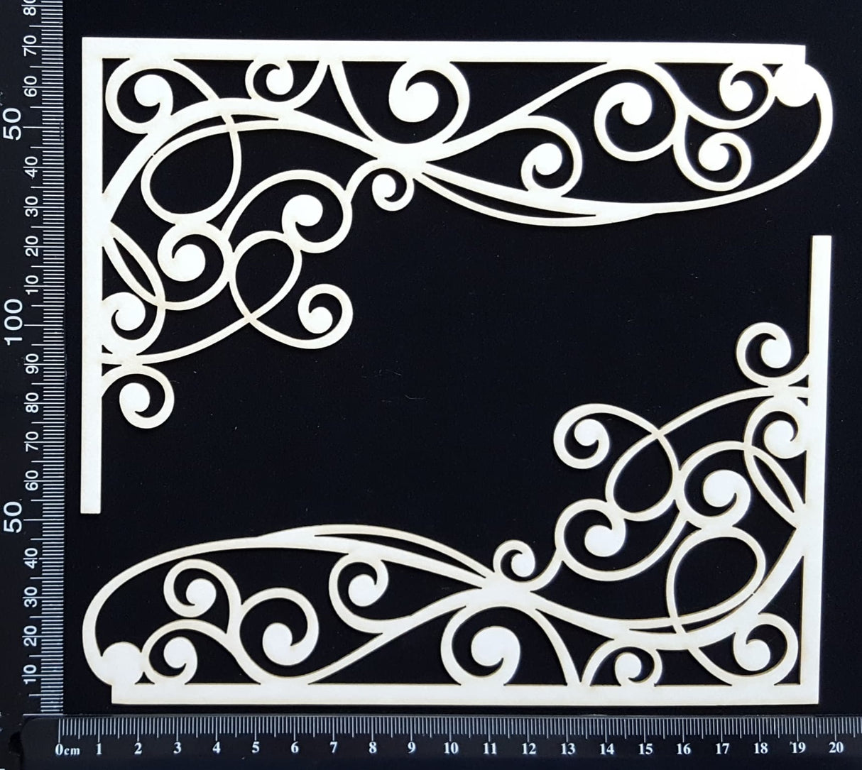 Scroll Flourish Corner - A - Large - White Chipboard