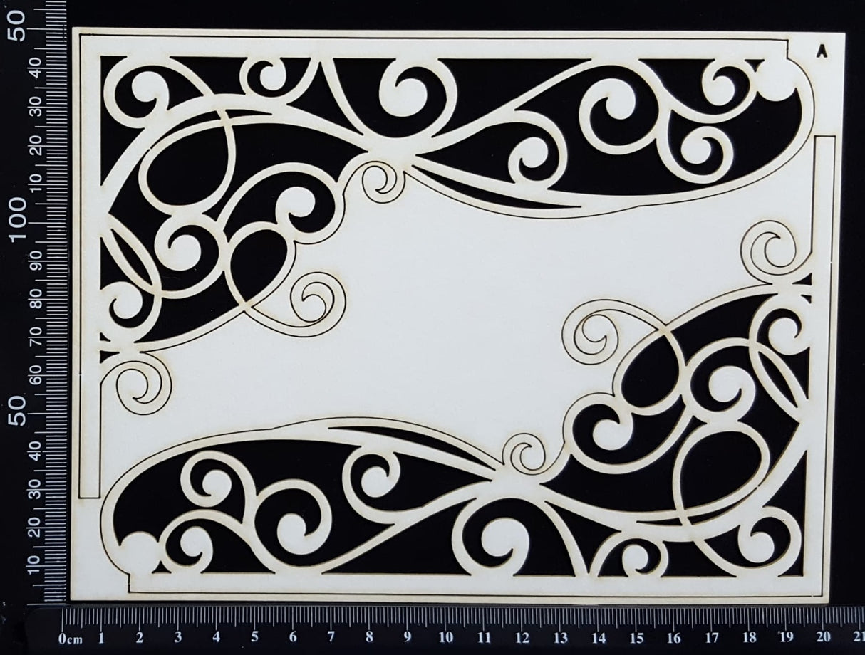 Scroll Flourish Corner - A - Large - White Chipboard