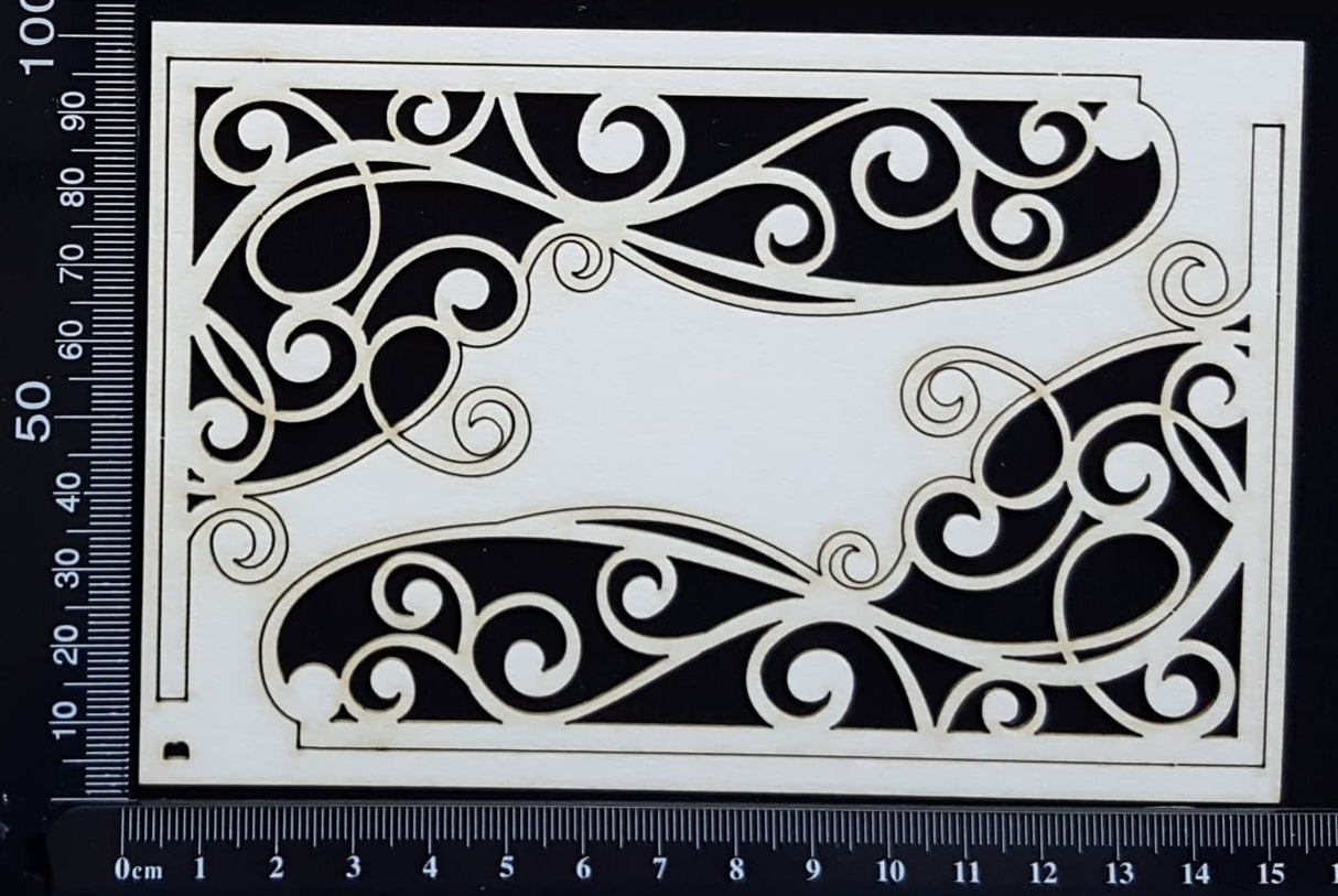 Scroll Flourish Corner - B - Small - White Chipboard