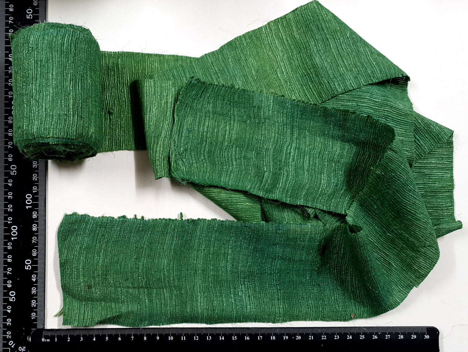 Silk Noil Fabric Roll - Sea Glass
