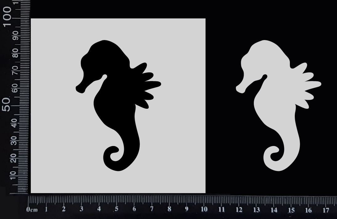 Seahorse - B - Stencil - 100mm x 100mm