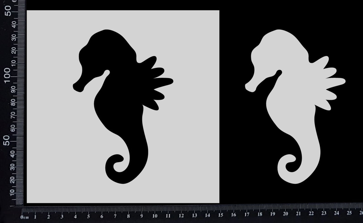 Seahorse - B - Stencil - 150mm x 150mm