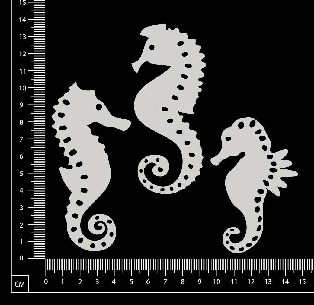 Seahorse Set - A - White Chipboard