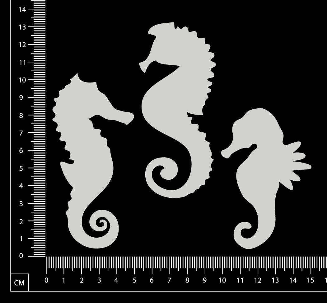 Seahorse Set - B - White Chipboard