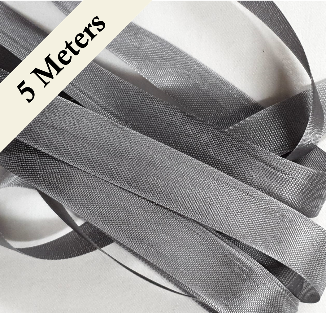 Seam Binding - AQ - Grey Mist - 5 meters