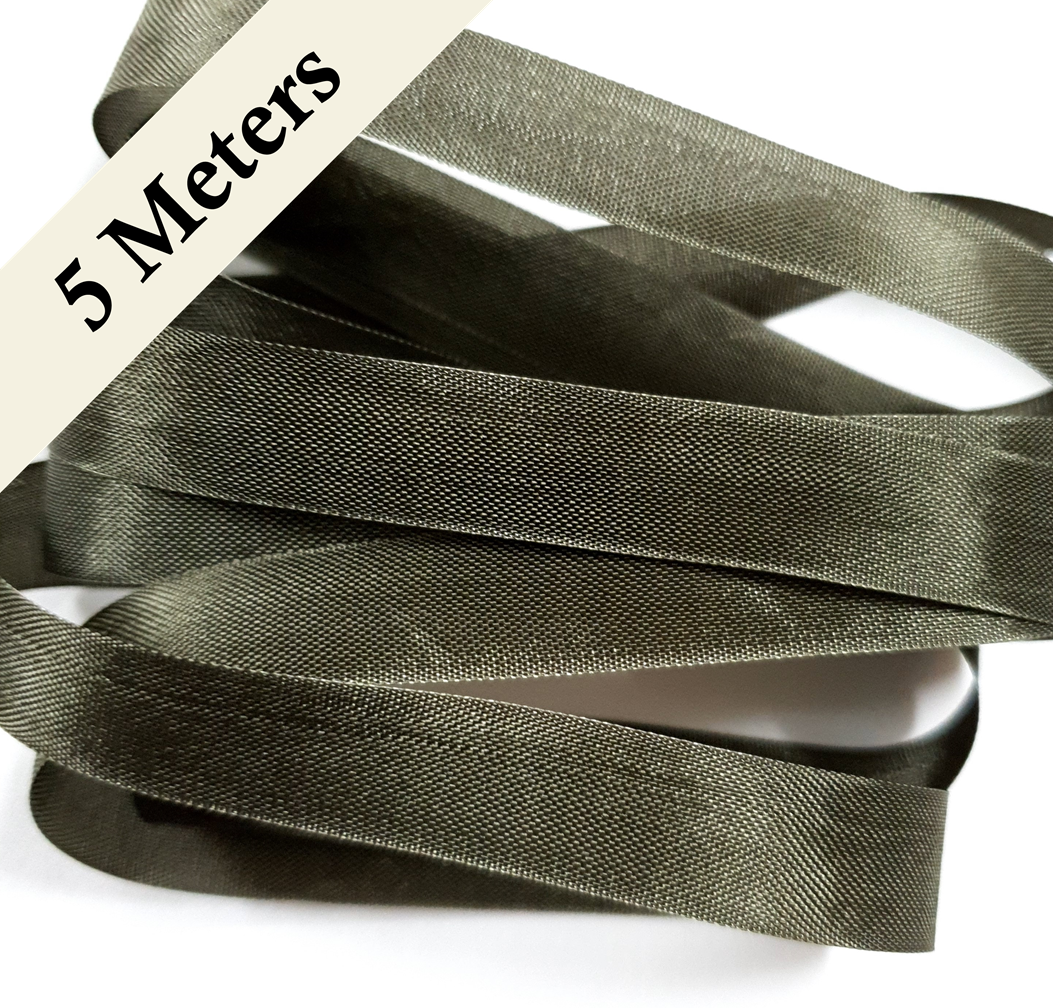Seam Binding - YG - Dark Olive - 5 meters