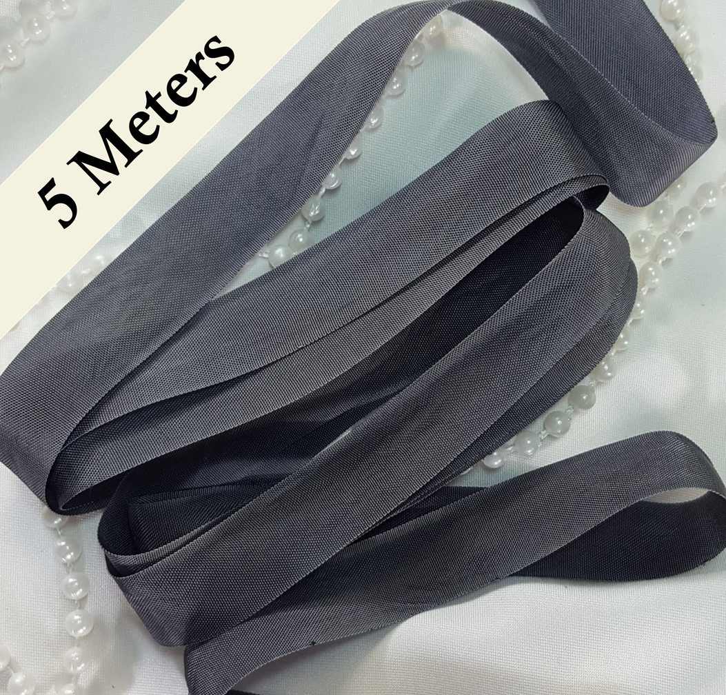 Seam Binding - SI - Charcoal - 5 meters