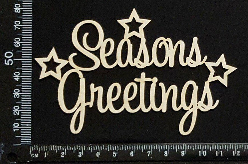 Seasons Greetings - White Chipboard