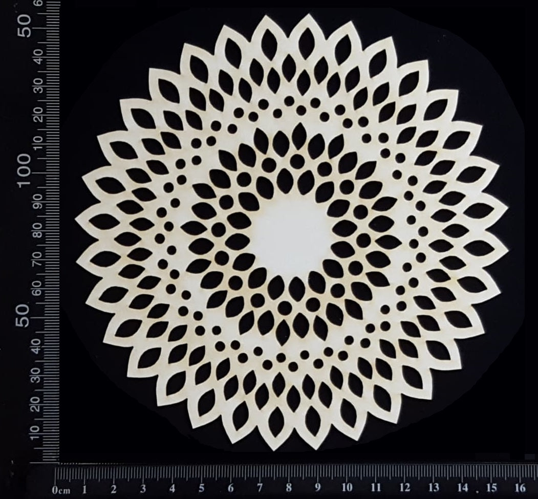 Seed Circle Doily - A - Medium - White Chipboard