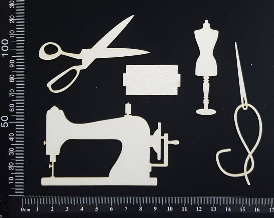 Sewing Set - White Chipboard