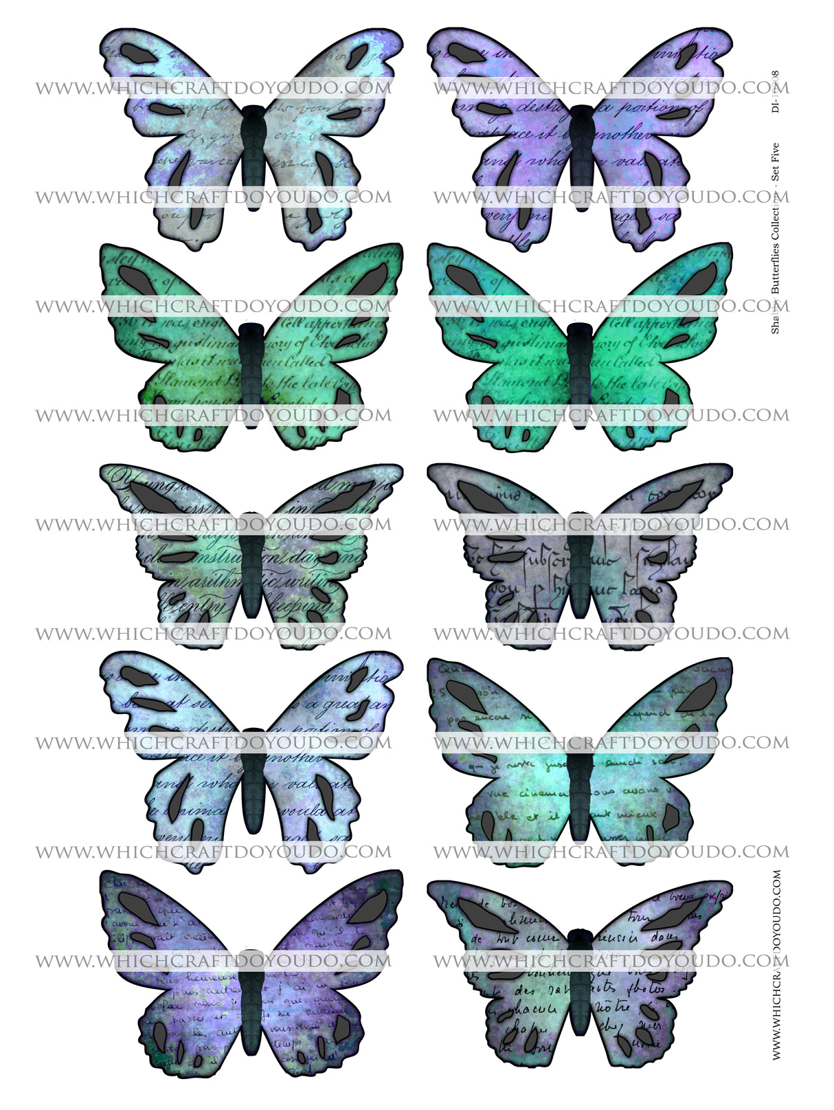 Shabby Butterflies Collection - Set Five - DI-10208 - Digital Download