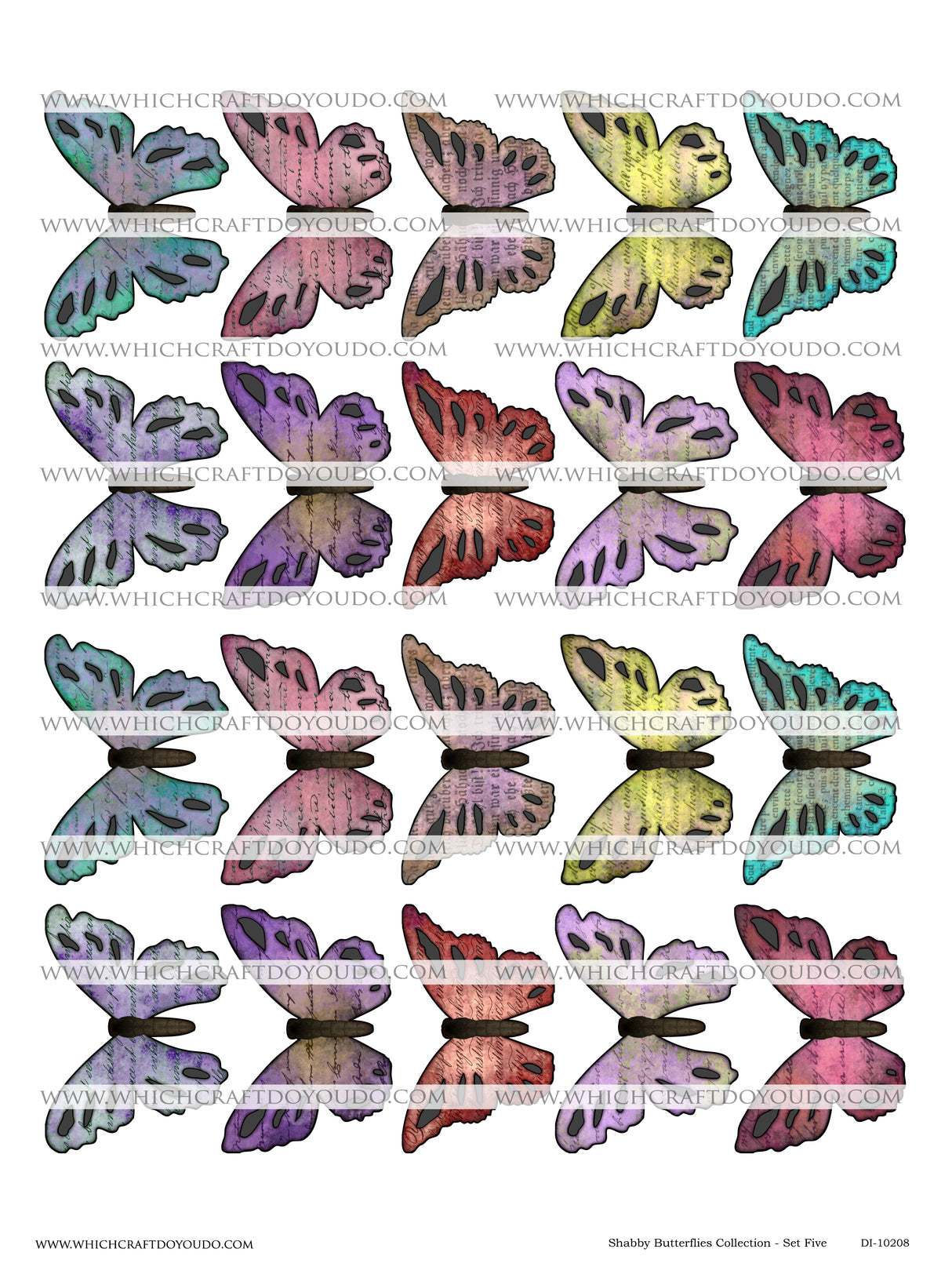 Shabby Butterflies Collection - Set Five - DI-10208 - Digital Download