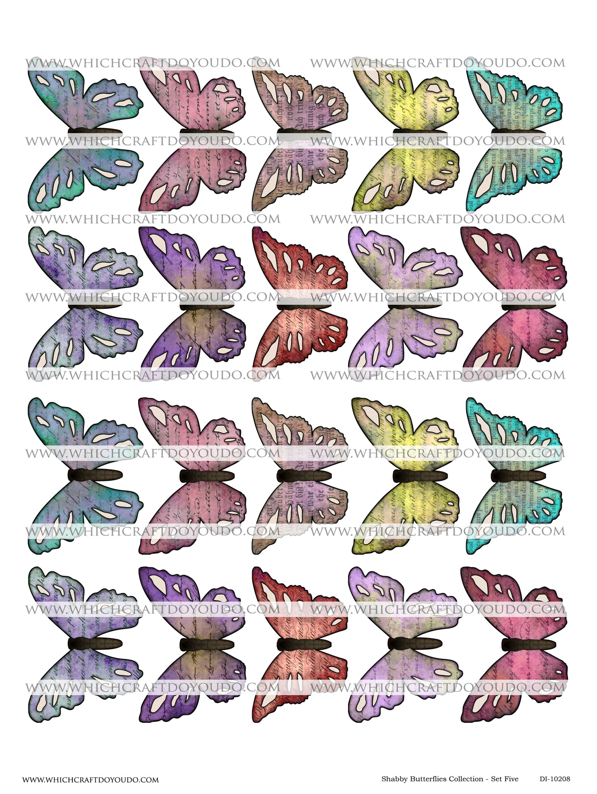 Shabby Butterflies Collection - Set Five - DI-10208 - Digital Download