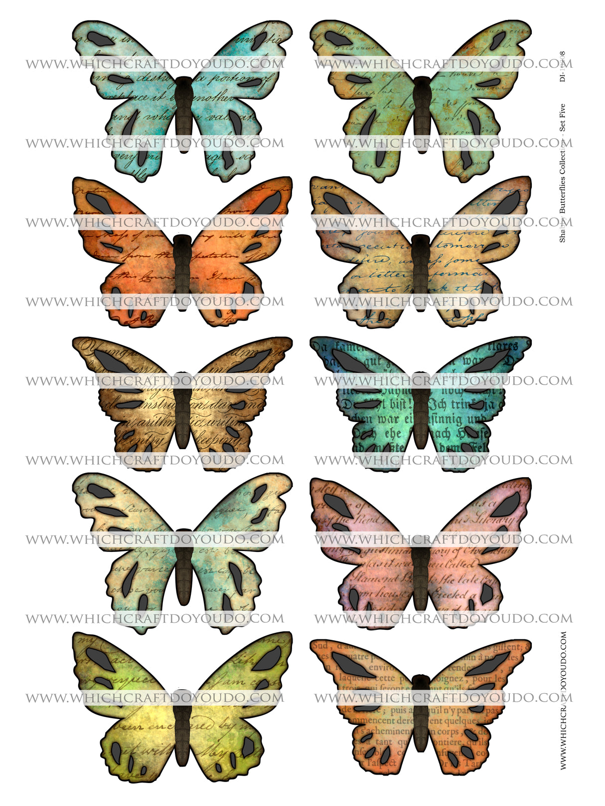 Shabby Butterflies Collection - Set Five - DI-10208 - Digital Download
