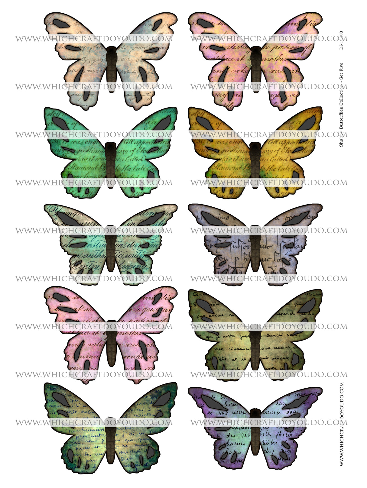 Shabby Butterflies Collection - Set Five - DI-10208 - Digital Download