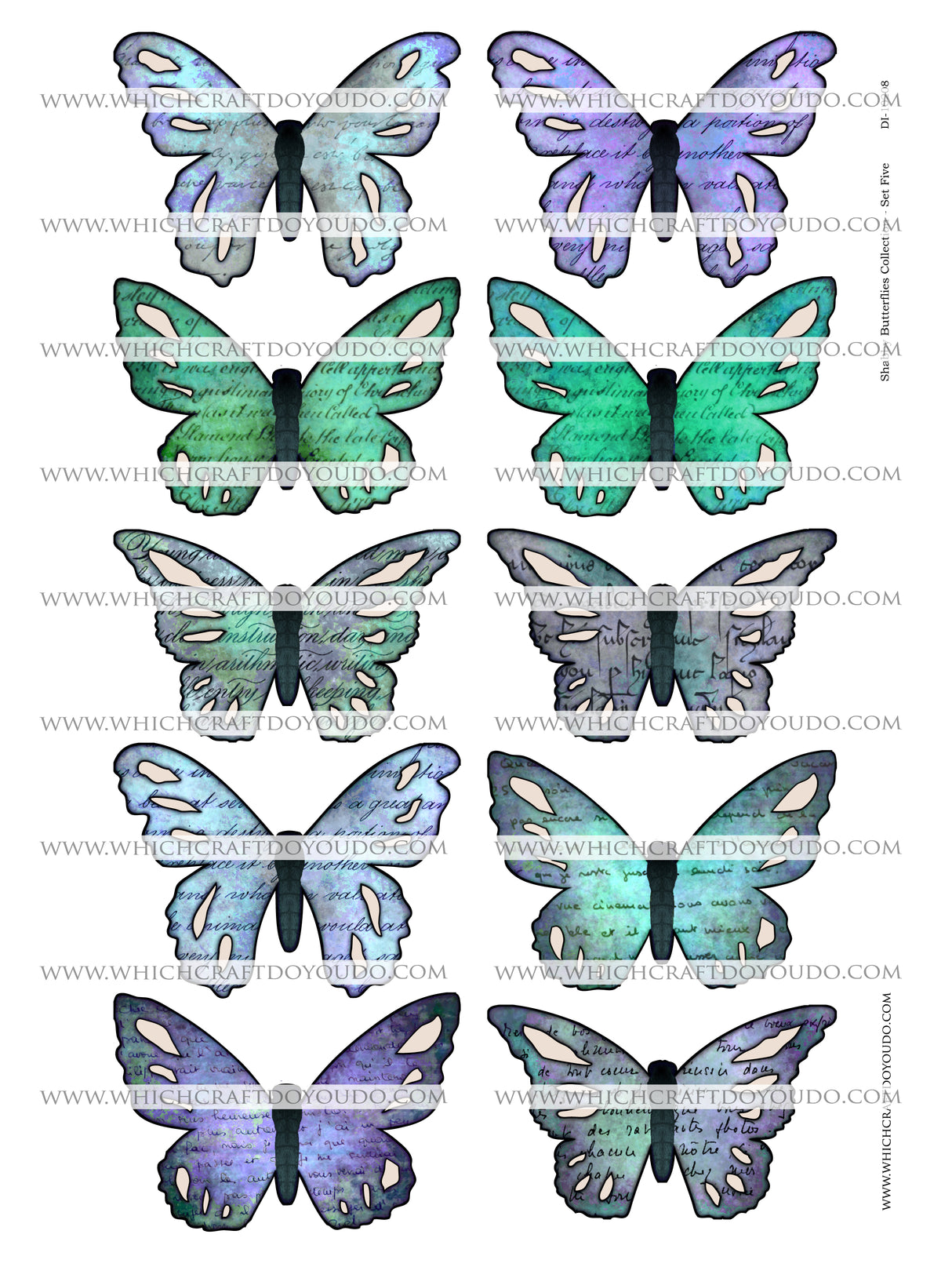 Shabby Butterflies Collection - Set Five - DI-10208 - Digital Download
