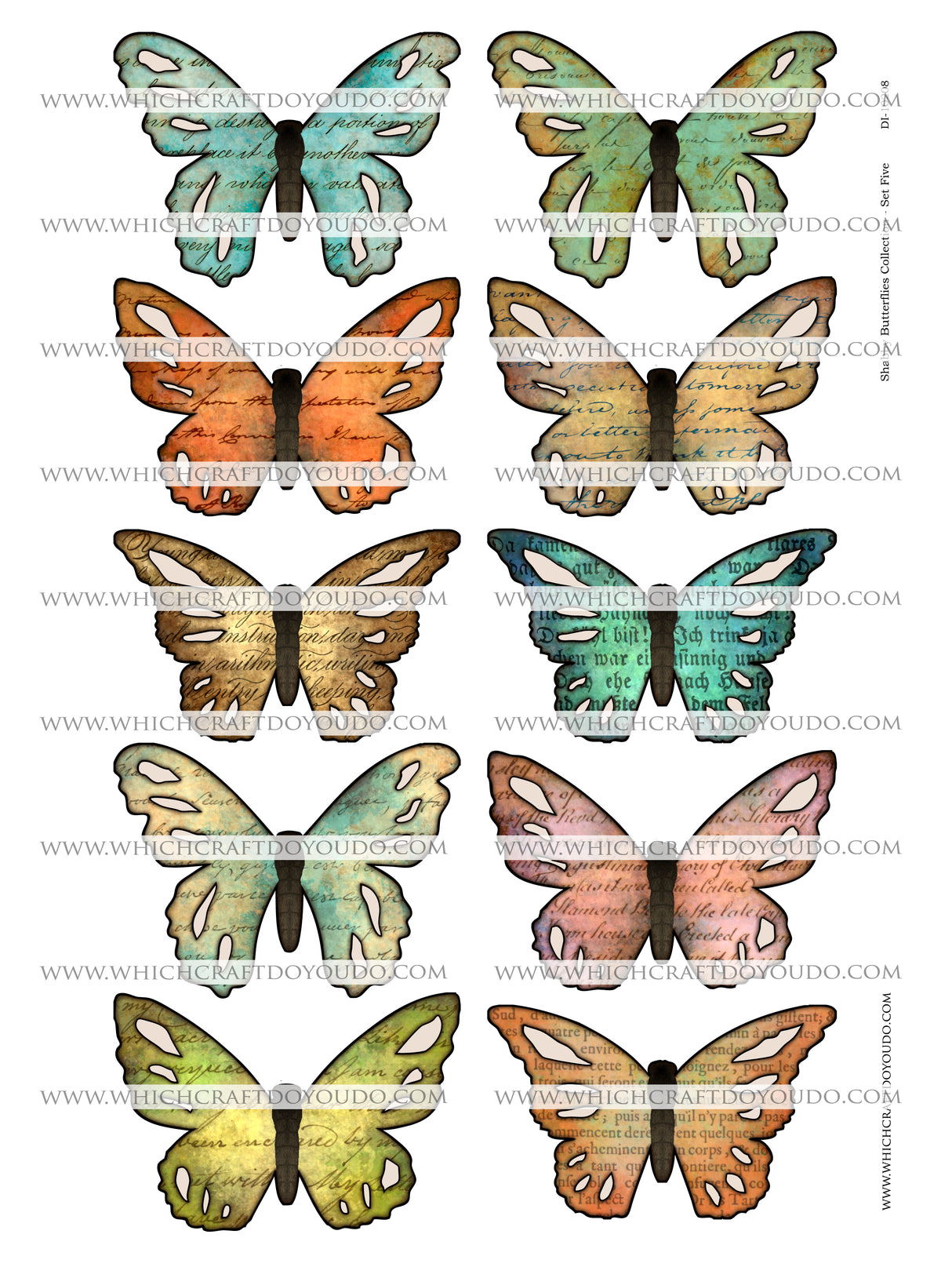 Shabby Butterflies Collection - Set Five - DI-10208 - Digital Download