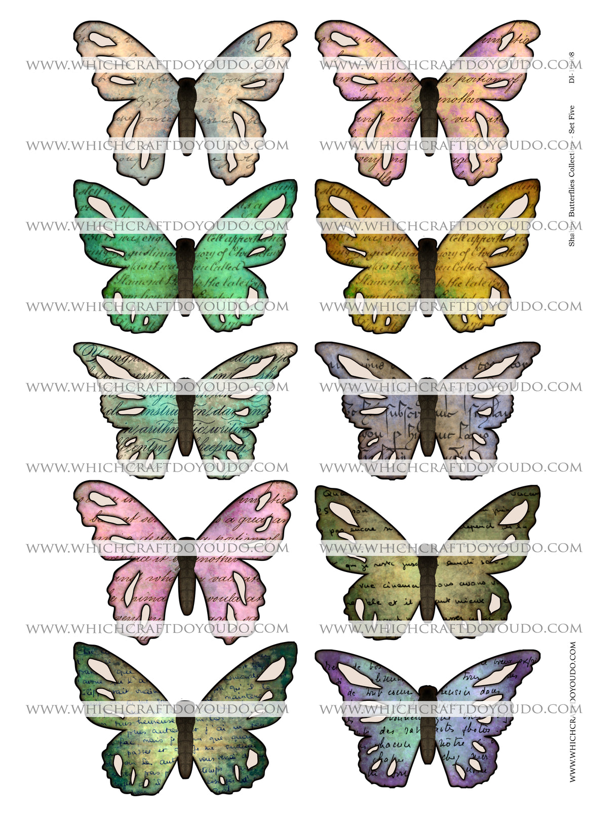 Shabby Butterflies Collection - Set Five - DI-10208 - Digital Download
