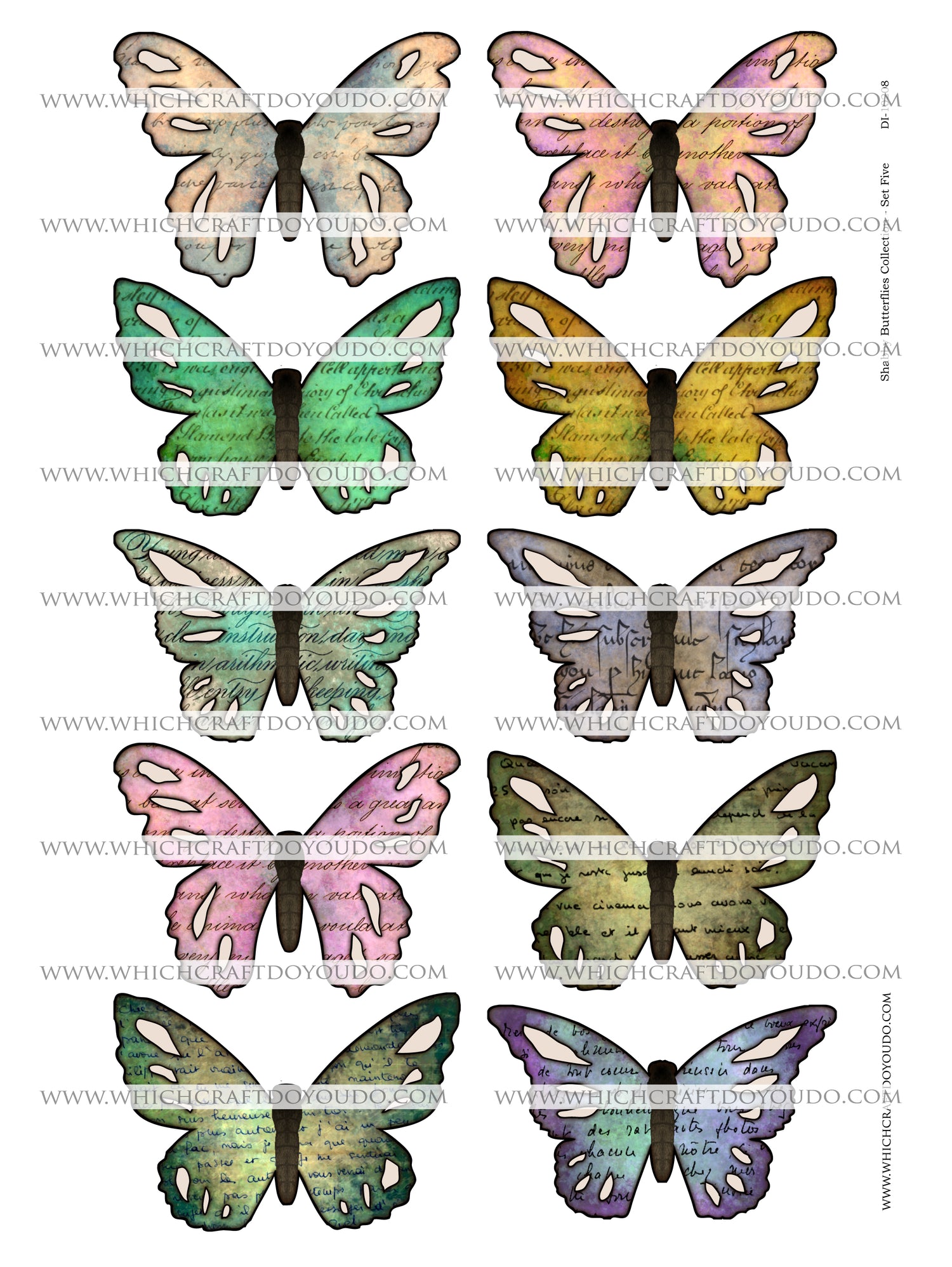 Shabby Butterflies Collection - Set Five - DI-10208 - Digital Download