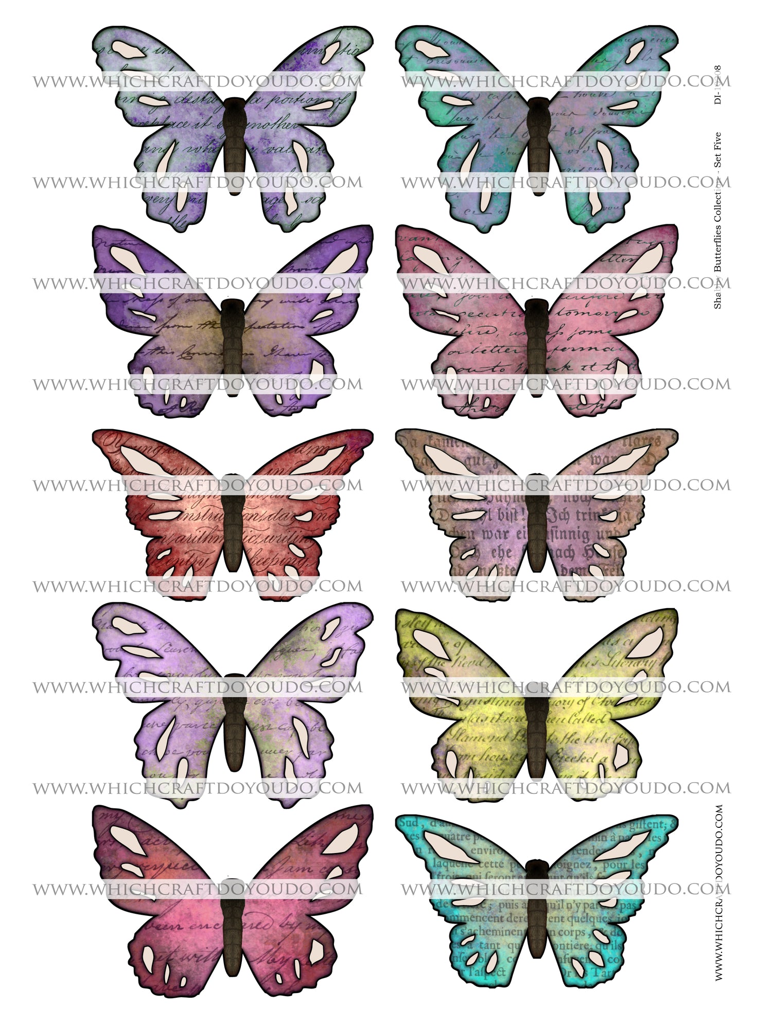 Shabby Butterflies Collection - Set Five - DI-10208 - Digital Download