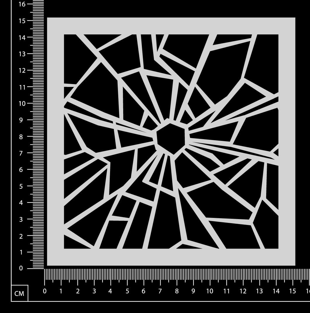 Shattered Glass - CA - Stencil - 150mm x 150mm